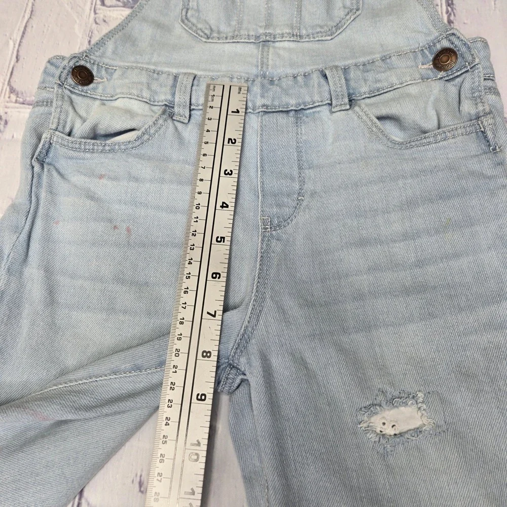 Vintage Y2K OshKosh B'gosh Kids Denim Overalls Light Wash Distressed Sz 7 School